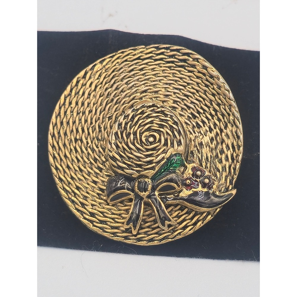 Vintage MFA Boston Gold Woven Hat Brooch Pin w/ Box